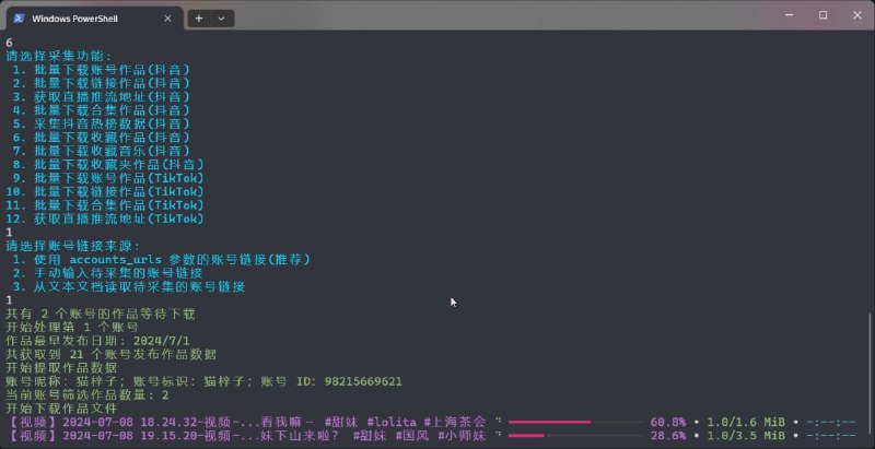 🆔  软件名称：TikTokDownloader⭐️  软件功能：抖音/tiktok视频下载➡️  支持平台：#Windows📁  软件简介：一款开源的下载 TikTok 和抖音平台上的视频、图集、直播等内容的工具