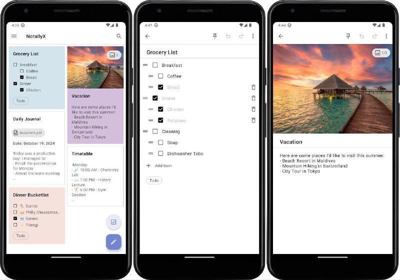#软件 #笔记 #开源🗂 NotallyX - 简约开源 Android 笔记应用▎ 软件功能：笔记工具▎ 软件平台：#Android▎ 软件介绍：一个开源笔记应用，支持创建富文本笔记，具备加粗、斜体等文本格式化功能，还可以添加任务列表及子任务
