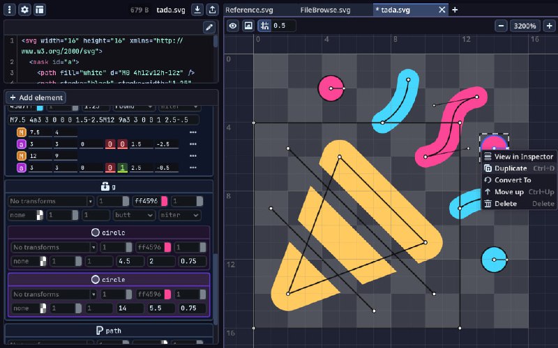 GodSVG | 结构化SVG编辑器一个免费开源的 SVG（可缩放矢量图形）编辑器，可在网页或桌面平台上使用