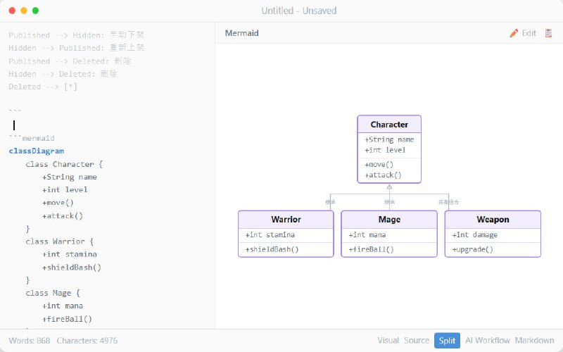Moraya - 开源 AI 支持的 Markdown 文本编辑器一款极简优雅的开源 AI Markdown 编辑器，可免费下载并在 macOS、Windows 或 Linux 上运行（约 5–10 MB 大小），采用 Rust + Tauri 构建，性能轻快